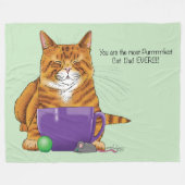 Bester Cat Vater Vatertag Fleecedecke (Vorderseite (Horizontal))