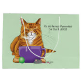 Bester Cat Vater Vatertag Große Geschenktüte (Rückseite)