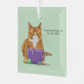 Bester Cat Vater Vatertag Ornament Aus Glas (Vorderseite links)