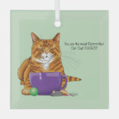 Bester Cat Vater Vatertag Ornament Aus Glas (Vorderseite)