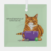 Bester Cat Vater Vatertag Ornament Aus Glas (Rückseite)