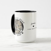 Bester Cat Vater Zwei Fotos Moderne Typografie Tasse (Vorderseite Links)