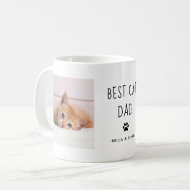 Bester Cat Vater | Zwei handgeschriebene Fotos Kaffeetasse