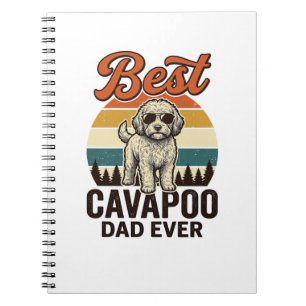 Bester Cavapoo-Papa jemals Vintage-Hund-Shirt-Desi Notizblock