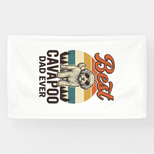 Bester Cavapoo-Vater aller Zeiten Vintage-Hund-Shi Banner