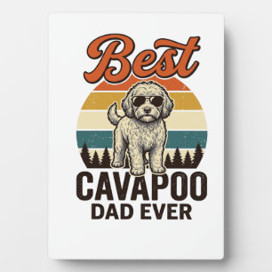 Bester Cavapoo-Vater aller Zeiten Vintage-Hund-Shi Fotoplatte