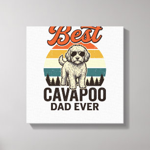 Bester Cavapoo-Vater aller Zeiten Vintage-Hund-Shi Leinwanddruck
