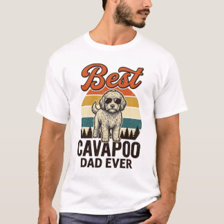 Bester Cavapoo-Vater aller Zeiten Vintage-Hund-Shi T-Shirt