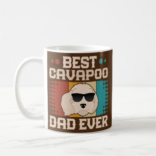 Bester Cavapoo-Vater Allerzeit Cool Vintage Retro Kaffeetasse (Links)