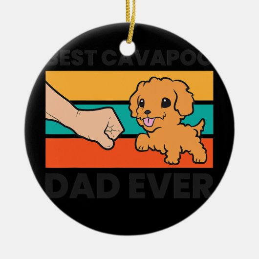 Bester Cavapoo Vater je Cavoodle Cavapoo Dog Keramik Ornament (Vorne)