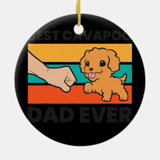 Bester Cavapoo Vater je Cavoodle Cavapoo Dog Keramik Ornament (Hinten)