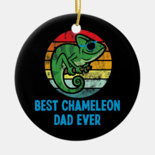 Bester Chamäleon-Vater überhaupt Retro Vintage-Son Keramik Ornament