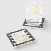 Bester Chef-Anerkennungs-Geschenk-Untersetzer Steinuntersetzer (Seitenansicht)