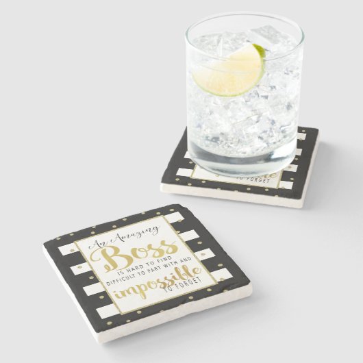 Bester Chef-Anerkennungs-Geschenk-Untersetzer Steinuntersetzer (Seitenansicht)