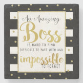 Bester Chef-Anerkennungs-Geschenk-Untersetzer Steinuntersetzer (Vorderseite)