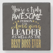 Bester Chef-Anerkennungs-Geschenk-Untersetzer Steinuntersetzer (Vorderseite)