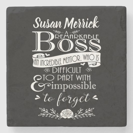 Bester Chef-Anerkennungs-Geschenk-Untersetzer Steinuntersetzer (Vorderseite)