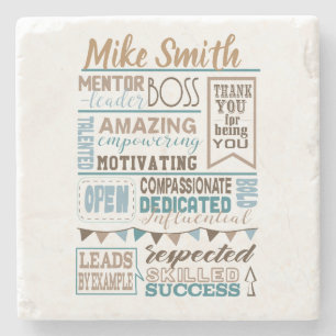 Bester Chef-Anerkennungs-Geschenk-Untersetzer Steinuntersetzer