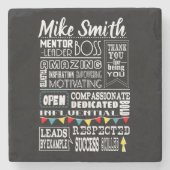 Bester Chef-Anerkennungs-Geschenk-Untersetzer Steinuntersetzer (Vorderseite)