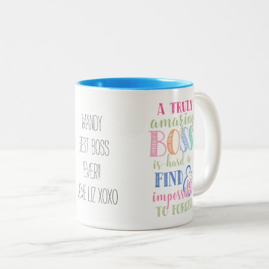 Bester Chef, Chef-Tasse, Chefgeschenk, Ruhestand Zweifarbige Tasse (VorderseiteRechts)