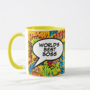 Bester Chef der Welt Comic-Book-Pop-Art-Spaß Retro Tasse
