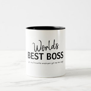 Bester Chef der Welt Lustiges Chef-Geschenk Kaffee Zweifarbige Tasse