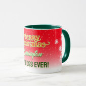 Bester Chef ever mit Schneemann auf ROT Tasse (VorderseiteRechts)