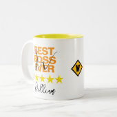 Bester Chef Tasse (Namensinitialen Monogramm Sloga (Vorderseite Links)
