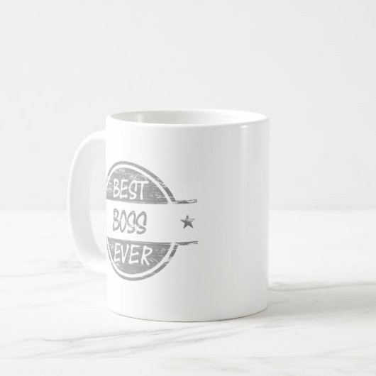 Bester Chef überhaupt grau Kaffeetasse (Vorderseite Links)