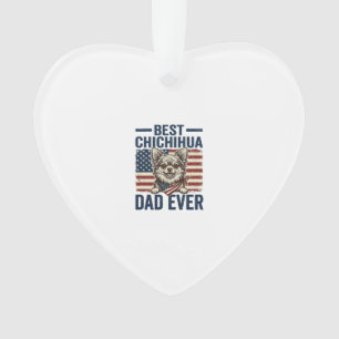 Bester Chihuahua-Vater Aller Patrioten Hunde-Shirt Ornament