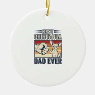 Bester Chihuahua-Vater Aller Zeiten Vintage-Hund-S Keramik Ornament