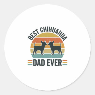 Bester Chihuahua-Vater Aller Zeiten Vintage-Hundef Runder Aufkleber