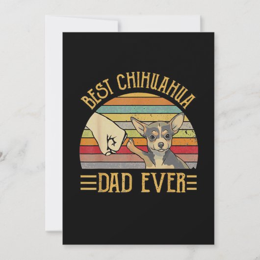 Bester Chihuahua Vater je Retro Vintag Dankeskarte (Vorderseite)