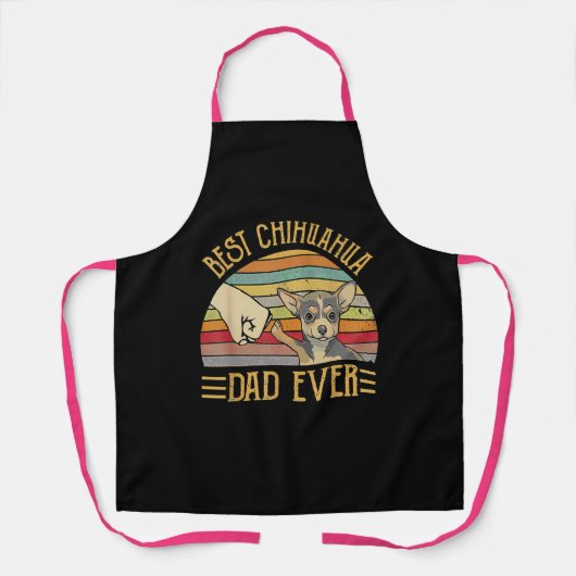 Bester Chihuahua-Vater je Retro-Vintager Sonnenunt Schürze (Vorderseite)
