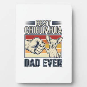 Bester Chihuahua-Vater überhaupt Vintage-Hund-Shir Fotoplatte