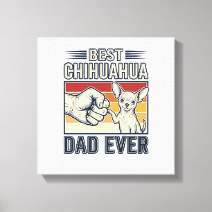 Bester Chihuahua-Vater überhaupt Vintage-Hunde-Shi Leinwanddruck