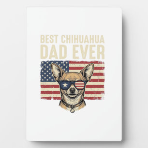 Bester Chihuahua-Vater überhaupt Vintage-patriotis Fotoplatte