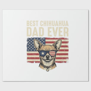 Bester Chihuahua-Vater überhaupt Vintage-patriotis Geschenkpapier