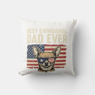 Bester Chihuahua-Vater überhaupt Vintage-patriotis Kissen