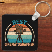 Bester Cinematographer - Retro Style Schlüsselanhä Schlüsselanhänger (Rückseite)