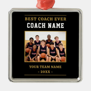 Bester Coach Aller Zeiten Basketball-Foto Ornament Aus Metall