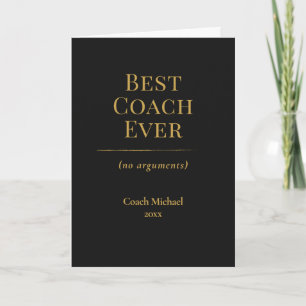 Bester Coach Aller Zeiten Elegantes Schwarz Gold Dankeskarte