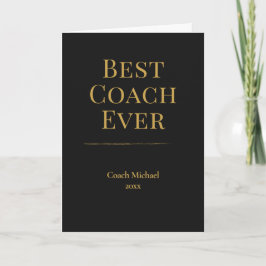 Bester Coach Aller Zeiten Elegantes Schwarz Gold Dankeskarte