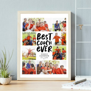 Bester Coach ever 8-Foto-Collage Coach-Geschenk Poster