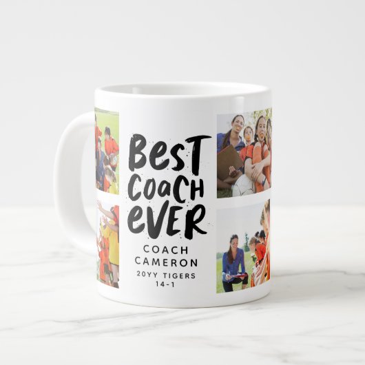 Bester Coach je 7 Foto Kollektion Team Geschenk Jumbo-Tasse (Vorderseite Links)
