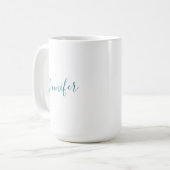Bester Coach je Aquamariner Blumentext Personalisi Kaffeetasse (Vorderseite Links)