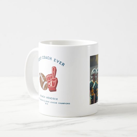 Bester Coach je | Football Coach Foto Kaffeetasse (Vorderseite Links)