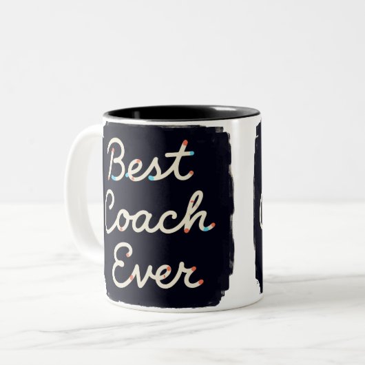 Bester Coach je Personalisierte Wertschätzung Zweifarbige Tasse (Vorderseite Links)