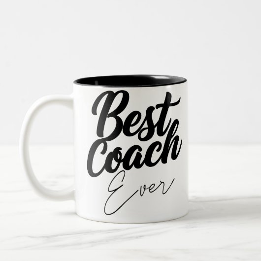 Bester Coach je Personalisiertes Wertgutschein Zweifarbige Tasse (Links)