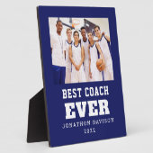 Bester Coach jedes Jahr Name Team Foto Blau Weiß Fotoplatte (Seite)